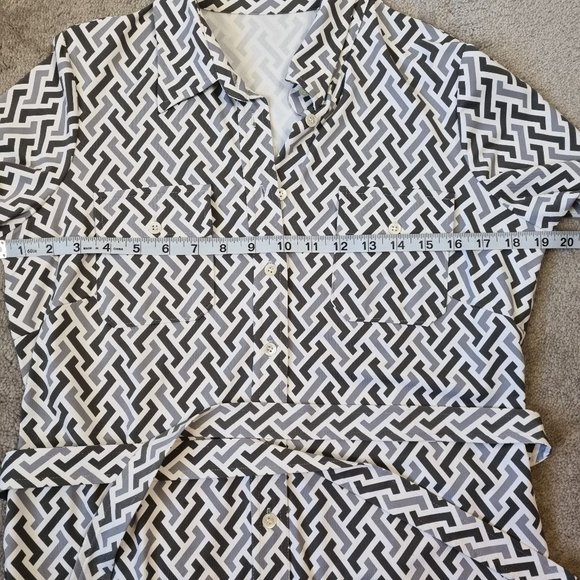 J. McLaughlin Art Deco Shirt Dress Size M - Picture 9 of 11